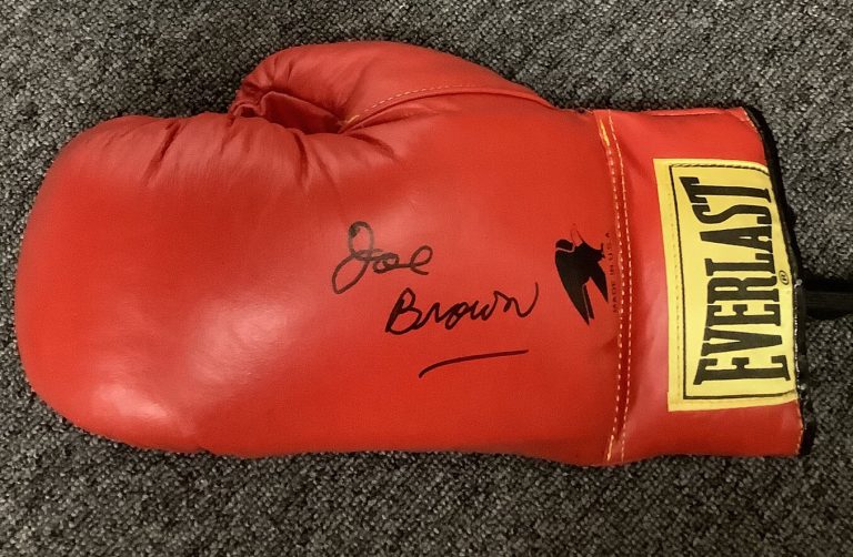 Joe Brown Signed Boxing Glove Everlast Autograph FOY Lightweight Champ HOF JSA