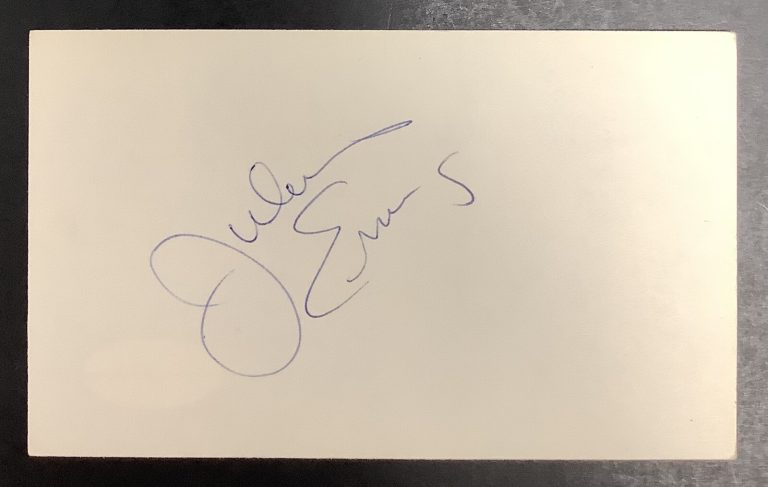 Julius Erving Signed Index Card Basketball Dr J Autograph ABA PHI 76ers HOF JSA