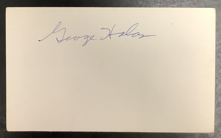 George Halas Signed Index Card NFL Football HOF Autograph Chicago Bears JSA