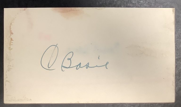 Count Basie Signed Index Card Jazz Musician Autograph Composer Song Writer JSA