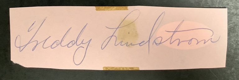 Freddie Lindstrom Signed Cut Baseball HOF Autograph Brooklyn Dodgers Cubs JSA