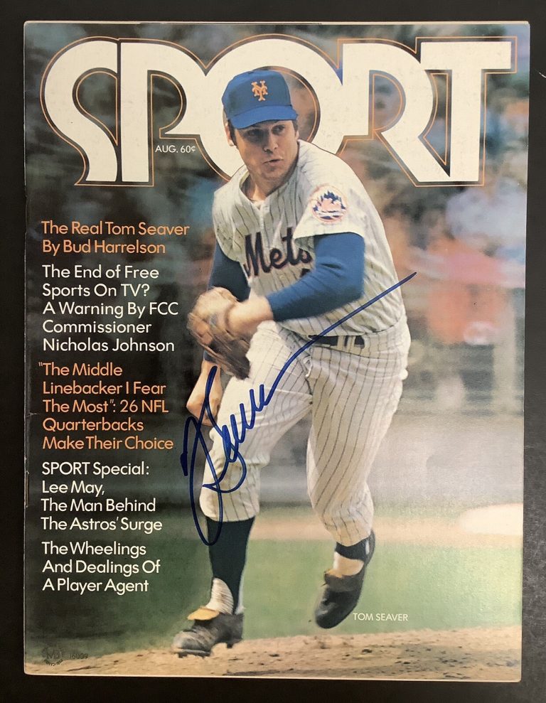 Tom Seaver Signed Sport Magazine NO Label JSA Aug 1972 Newsstand Mets Autograph