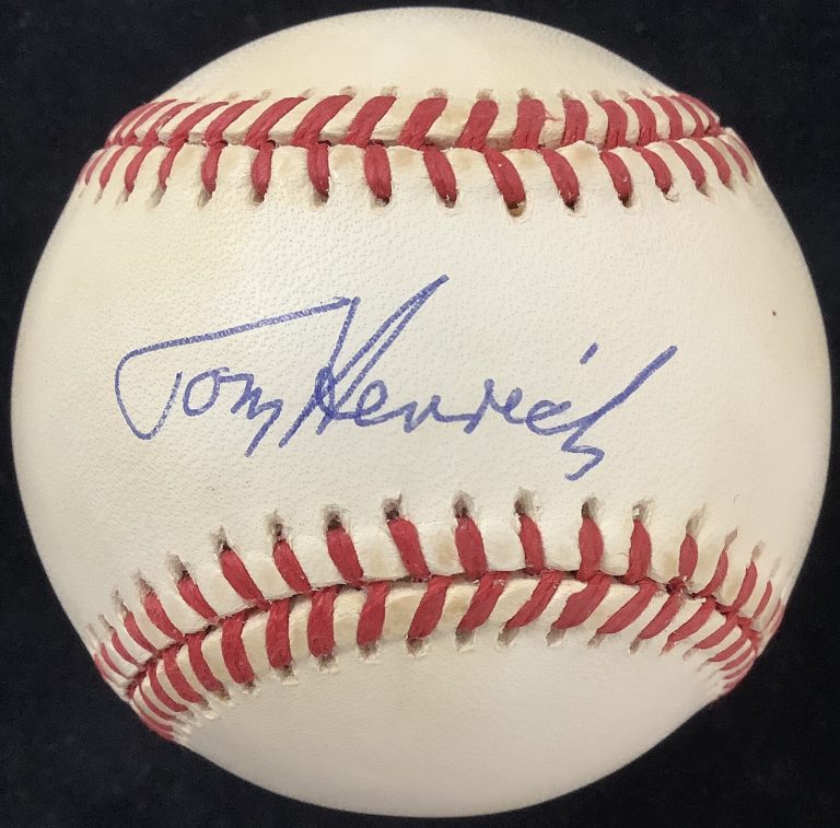 Tom Henrich Signed Baseball Rawlings Autograph New York Yankees AS WSC PSA/DNA