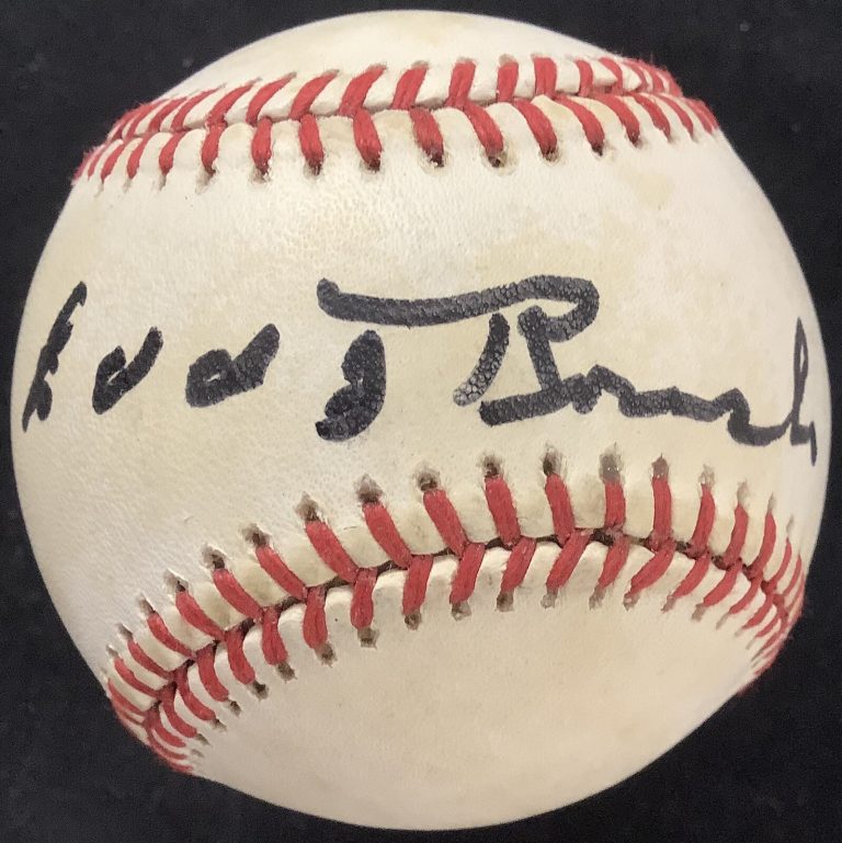 Edd Roush Signed Baseball Rawlings Autograph Cincinnati Reds Giants WSC HOF JSA