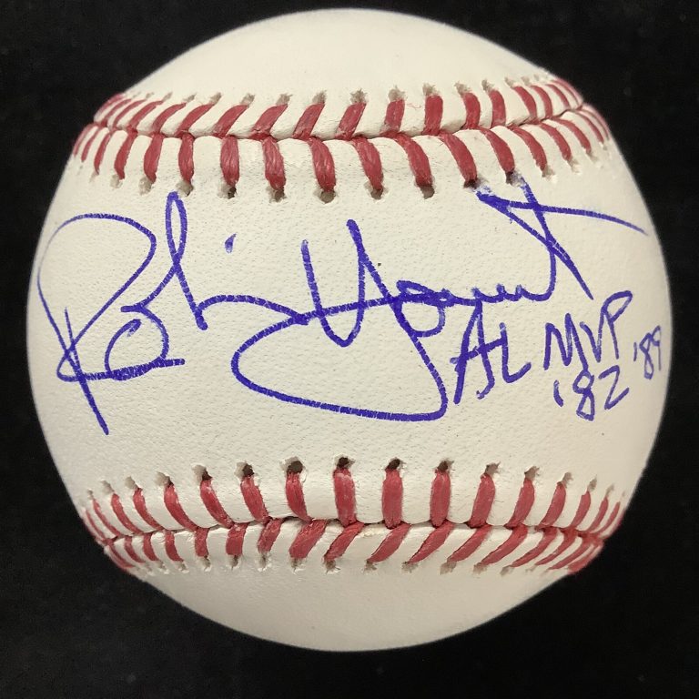 Robin Yount Signed Baseball Manfred Brewers Autograph AL MVP 82 89 Insc HOF JSA