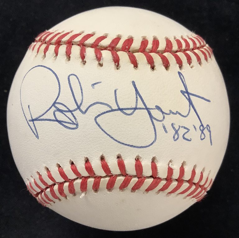 Robin Yount Signed Baseball Rawlings Brewers Autograph 82 89 Inscription HOF JSA