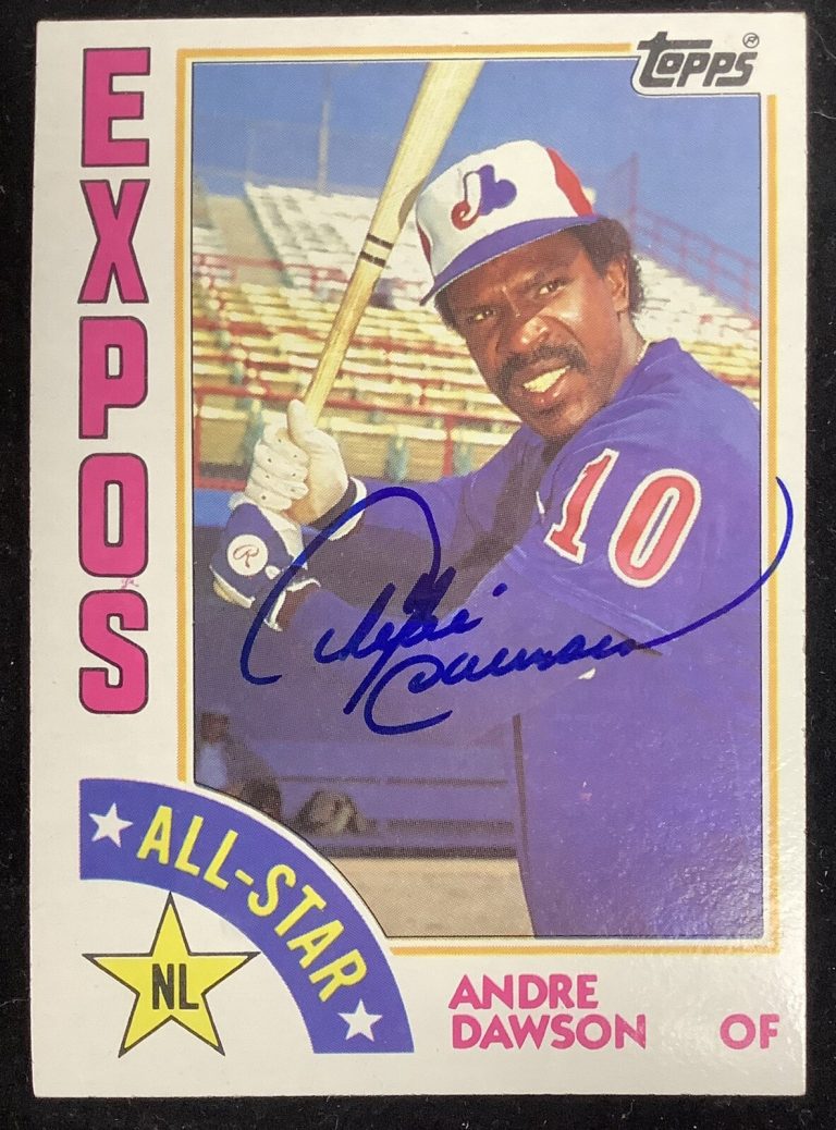 Andre Dawson Signed 1984 Topps #392 Autograph Baseball Card Expos HOF JSA
