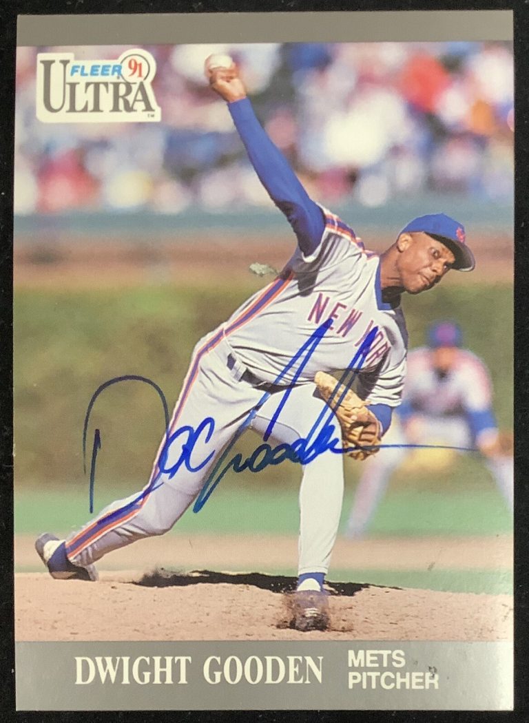 Doc Gooden Signed 1991 Fleer Ultra #218 Autograph Baseball Card NY Mets JSA