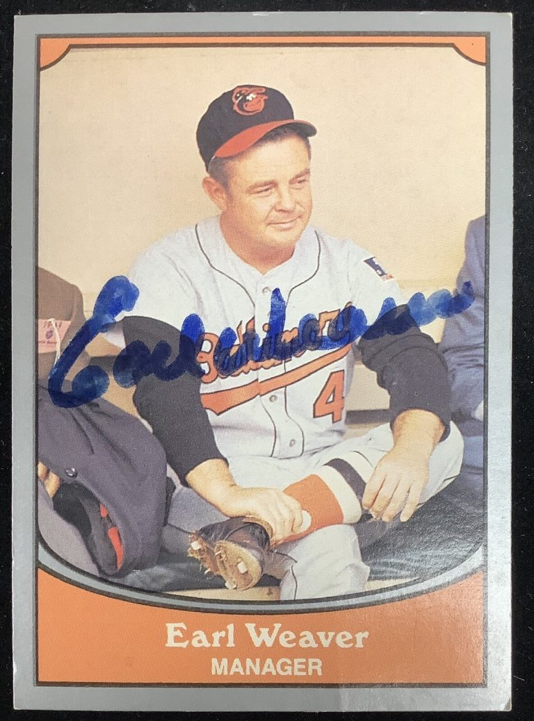 Earl Weaver Signed 1990 Pacific #108 Autograph Baseball Card BAL Orioles HOF JSA