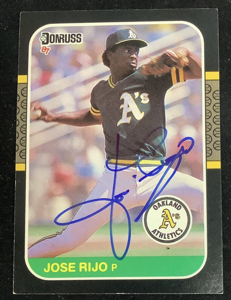 Jose Rijo Signed 1987 Donruss #55 Autograph Baseball Card Oakland A's WS MVP JSA