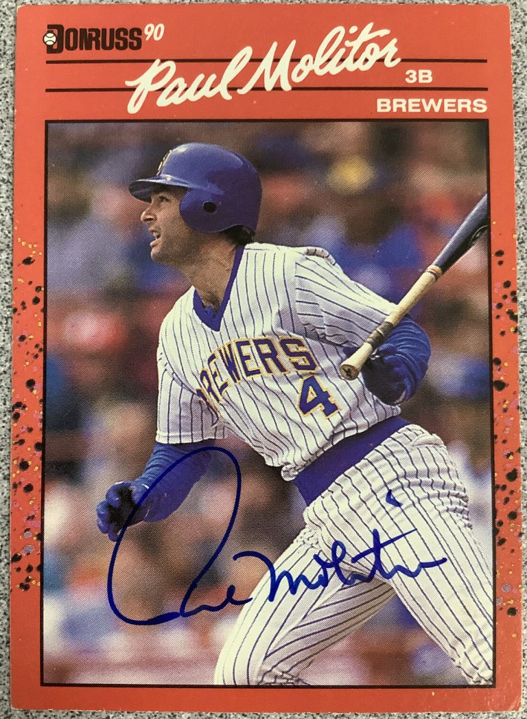 Paul Molitor Signed 1990 Donruss #103 Autograph Baseball Card Brewers HOF JSA