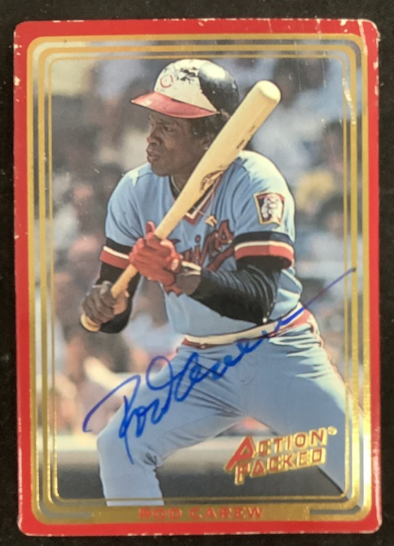 Rod Carew Signed 1993 Action Packed #128 Autograph Baseball Card Twins HOF JSA