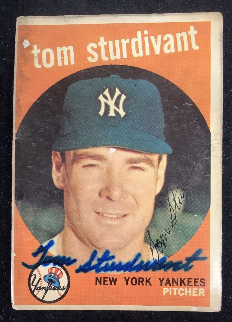 Tom Sturdivant Signed 1959 Topps #471 Autograph Baseball Card NY Yankees JSA
