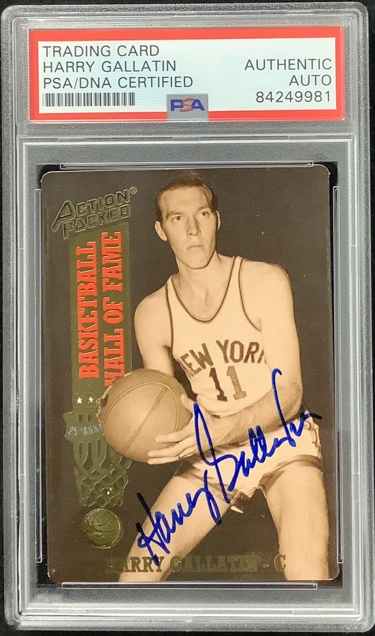 Harry Gallatin Signed 1993 Action Packed #44 BasketballCard HOF Autograph PSADNA