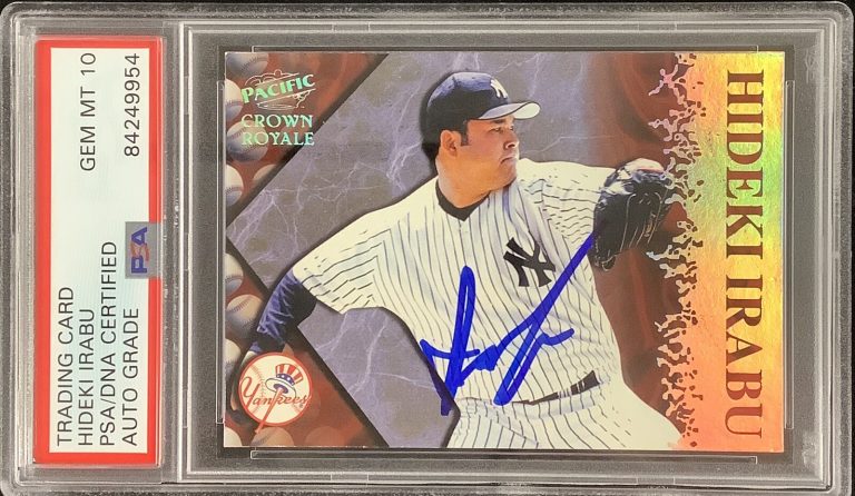 Hideki Irabu Signed 1998 Pacific Crown #16 Card Yankees PSA/DNA Auto Gem Mt 10