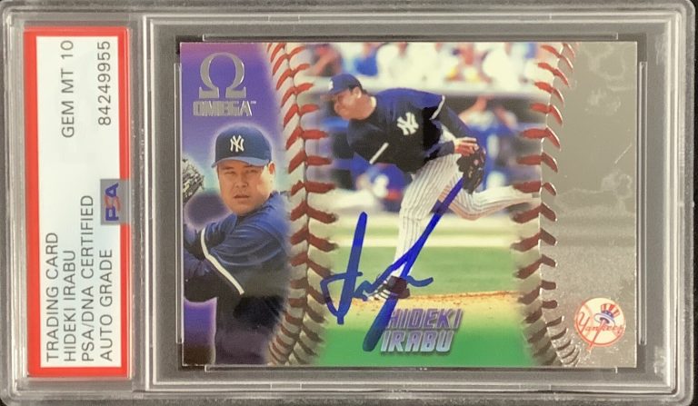 Hideki Irabu Signed 1998 Pacific Omega #164 Card Yankees PSA/DNA Auto Gem 10