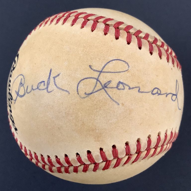 Buck Leonard Signed Baseball Feeney Homestead Grays Autograph WSC HOF JSA 1