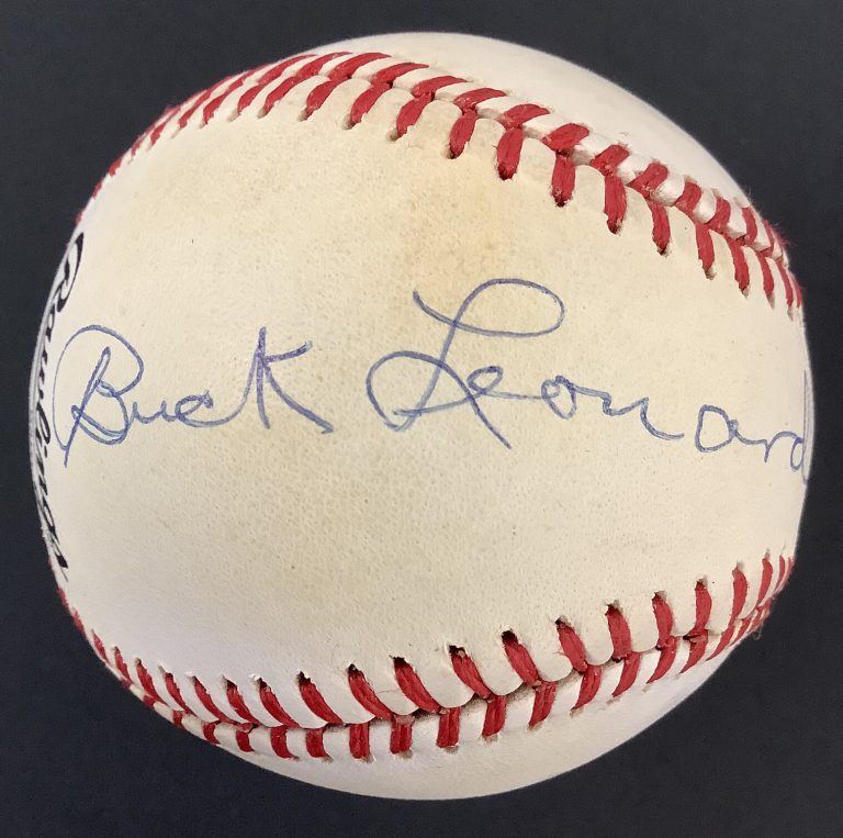 Buck Leonard Signed Baseball Feeney Homestead Grays Autograph WSC HOF JSA 2