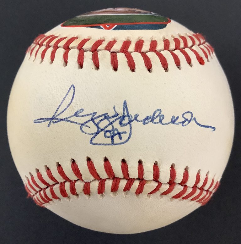 Reggie Jackson Signed Baseball Bob Brown Angel Autograph Head Portrait HOF JSA 2