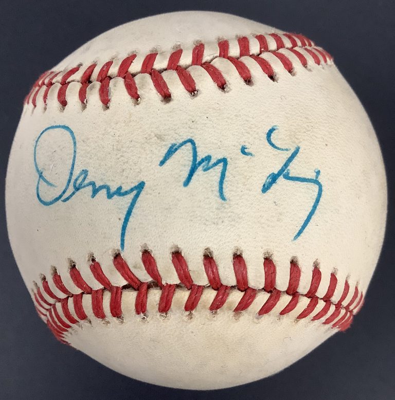 Denny McLain Signed Baseball Bobby Brown Detroit Tigers Autograph CY MVP WSC JSA
