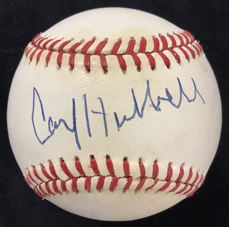 Carl Hubbell Signed Baseball Feeney New York Giants Autograph AS MVP WSC HOF JSA