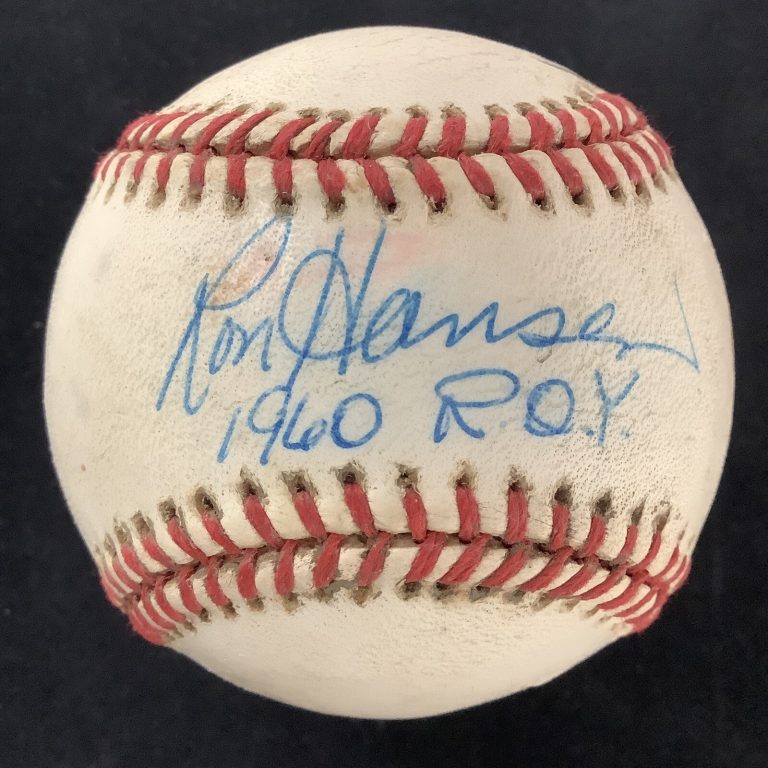 Ron Hansen Signed Baseball Budig BAL Orioles Autograph 1960 ROY Inscription JSA