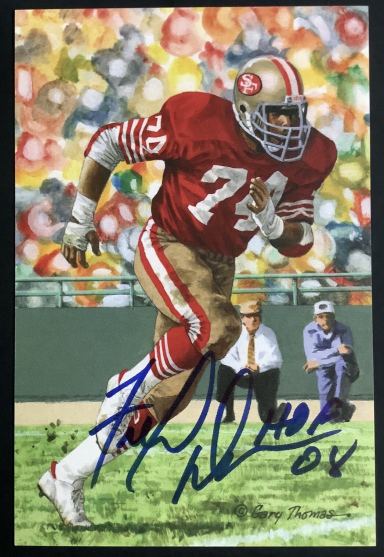 Fred Dean Signed Goal Line Art Card Autograph GLAC Postcard HOF 08 Inscrip JSA 2