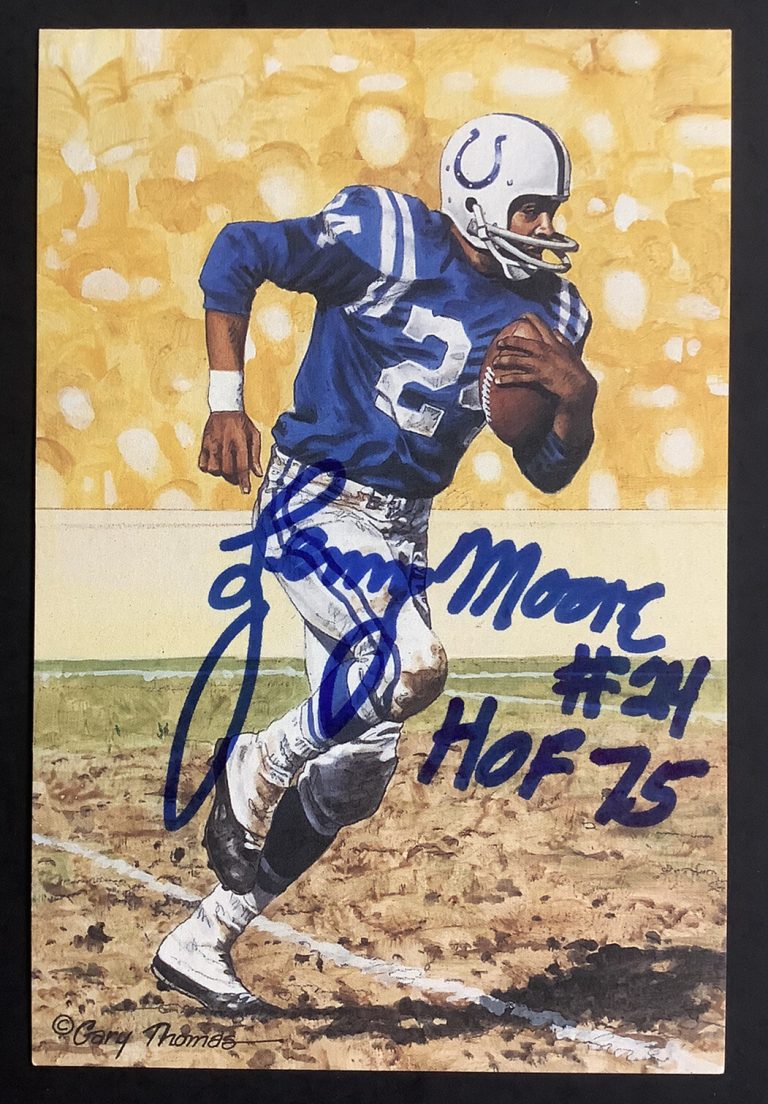 Lenny Moore Signed GLAC Goal Line Art Card Football Colts Autograph HOF JSA 1