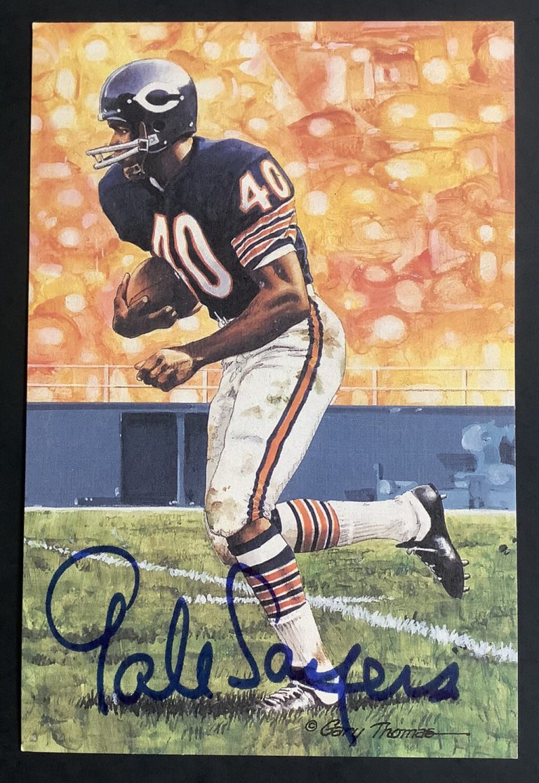 Gale Sayers Signed GLAC Goal Line Art Card Football Bears Autograph HOF JSA