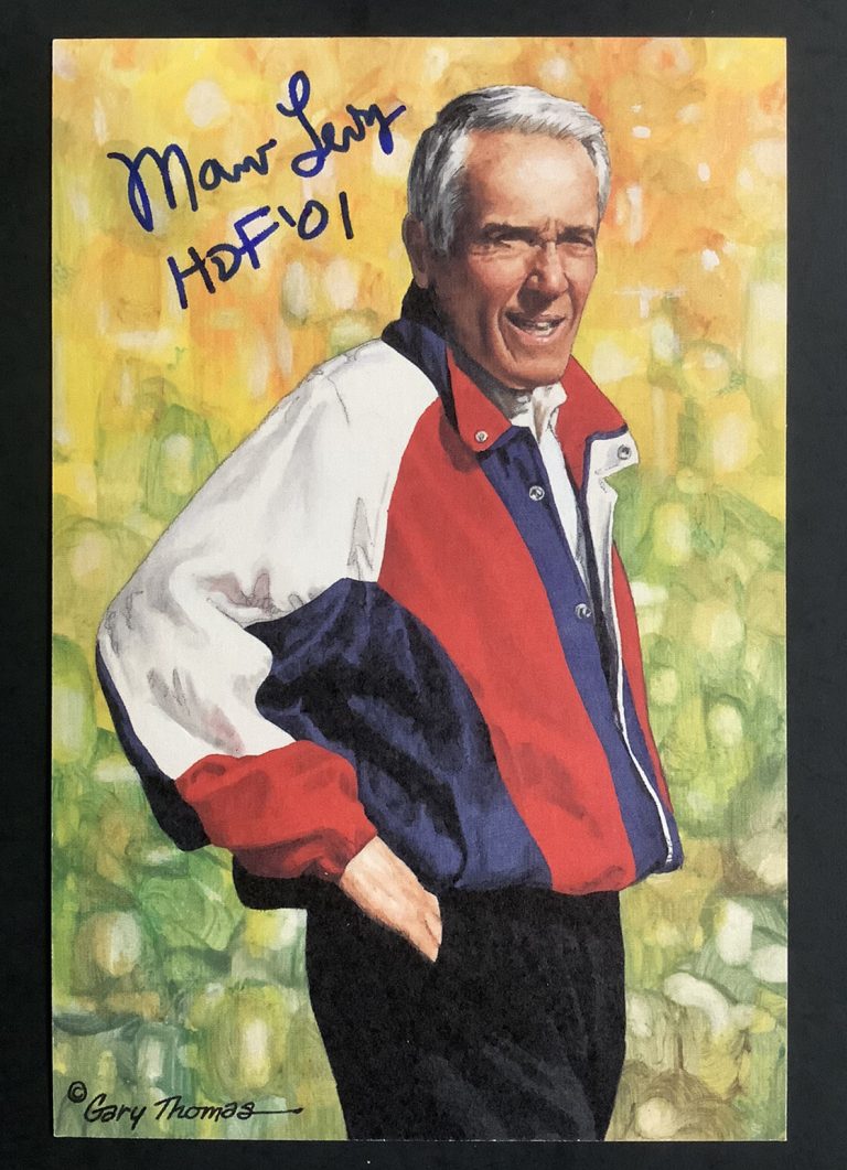 Marv Levy Signed GLAC Goal Line Art Card Football Bills Autograph HOF 01 Ins JSA
