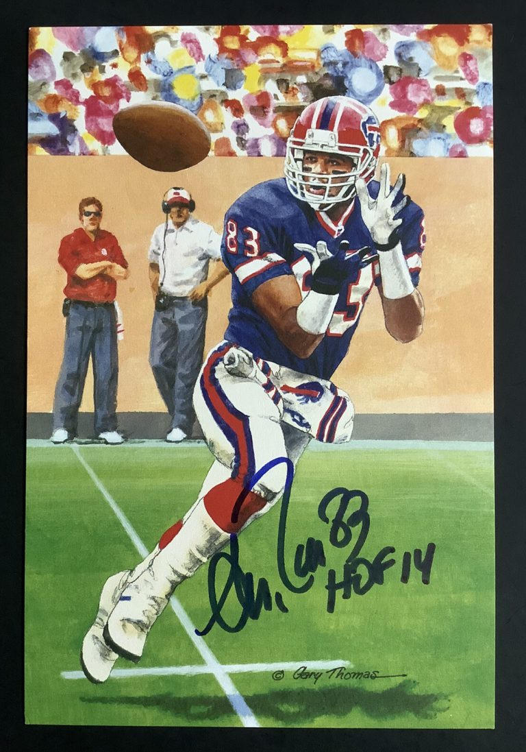 Andre Reed Signed GLAC Goal Line Art Card Football Autograph HOF 14 Inscrip JSA