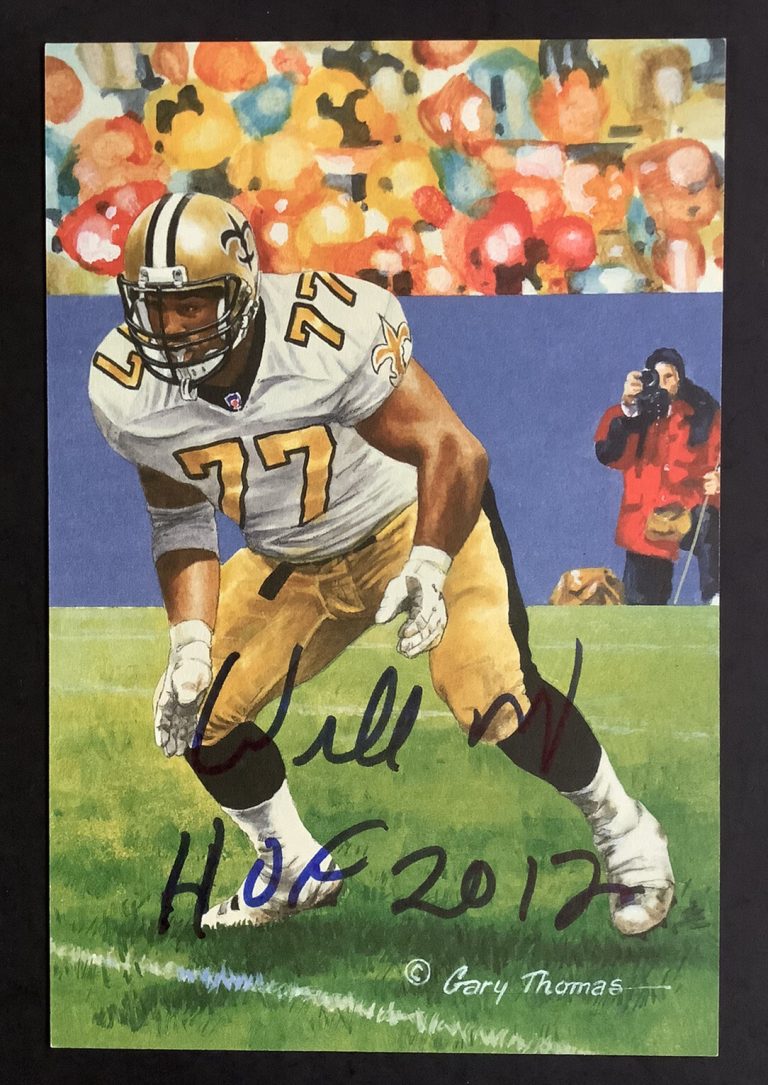 Willie Roaf Signed GLAC Goal Line Art Card Football Saints Autograph HOF JSA