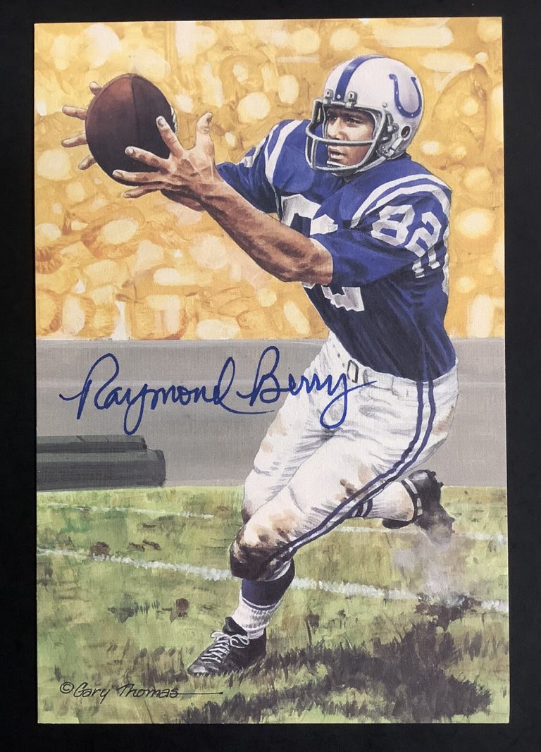 Raymond Berry Signed GLAC Goal Line Art Card Football Colts Autograph HOF JSA 2