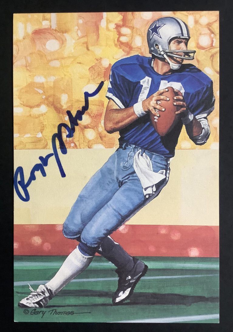 Roger Staubach Signed GLAC Goal Line Art Card Football Cowboys Autograph HOF JSA