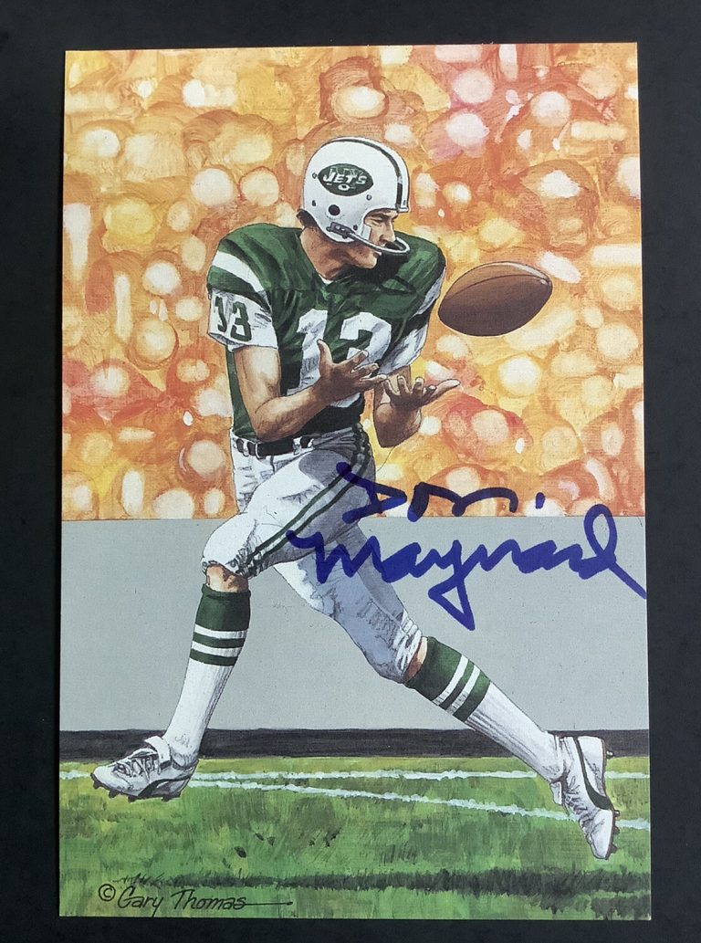Don Maynard Signed GLAC Goal Line Art Card Football Jets Autograph HOF JSA 2