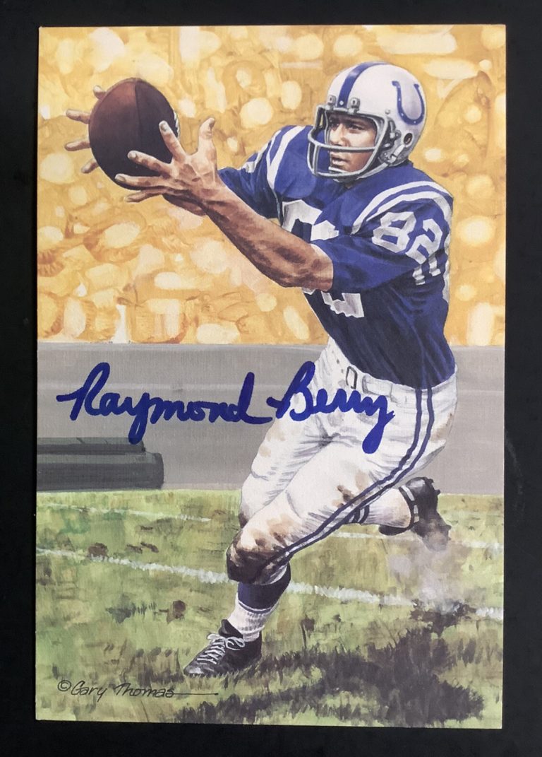 Raymond Berry Signed GLAC Goal Line Art Card Football Colts Autograph HOF JSA 3
