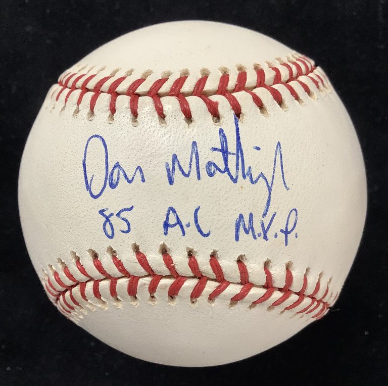 Don Mattingly Signed Baseball Budig NY Yankees Autograph 85 AL MVP Inscrip JSA 2