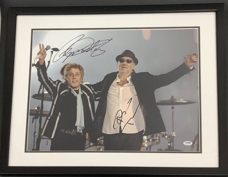 Pete Townshend Signed Photo 16x20 & Roger Daltrey Autograph The Who PSA Framed