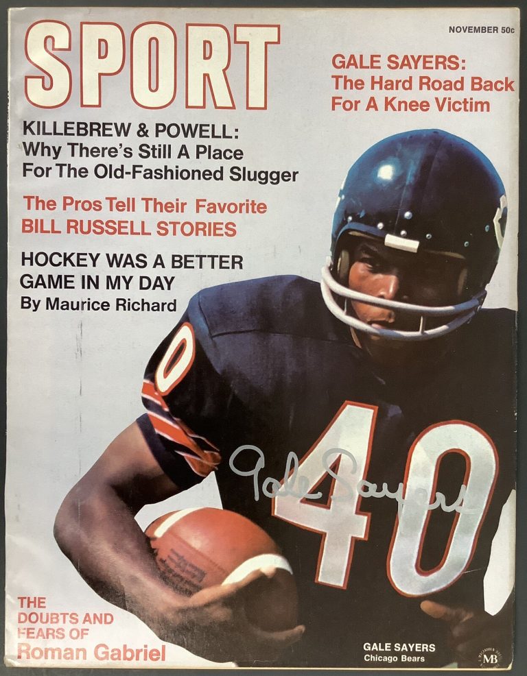 Gale Sayers Signed Sport Magazine November 1969 No Label Bears Autograph HOF JSA