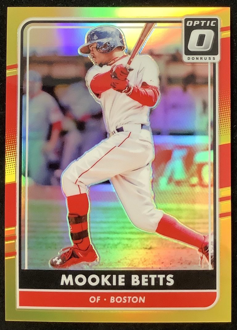 Mookie Betts Gold 2016 Panini Optic Baseball Card #157 8/10 LA Dodgers WSC