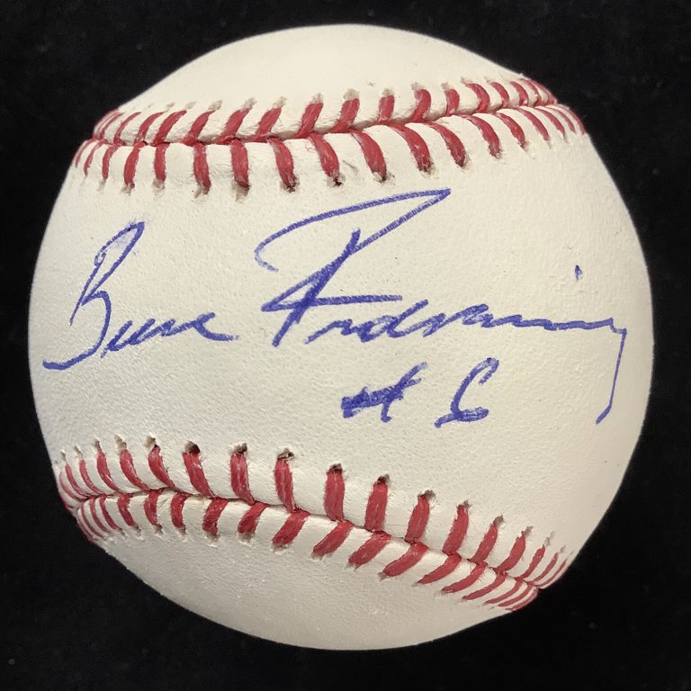 Bruce Froemming Signed Baseball Selig NL Umpire Autograph Game4 5162 Inscr JSA 3