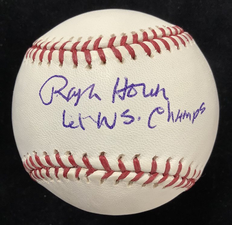 Ralph Houk Signed Baseball Selig Yankees Autograph 61 WS Champs Inscription JSA