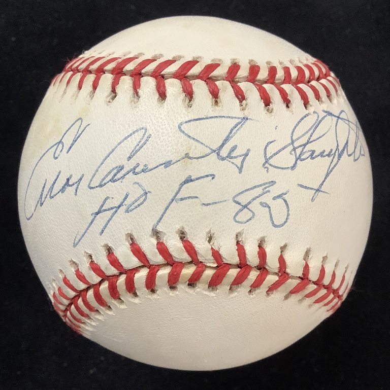 Enos Country Slaughter Signed Baseball LSC Cardinals Autograph HOF 85 Insc JSA 4