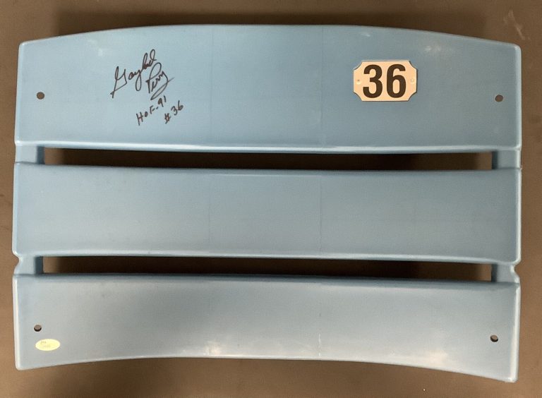 Gaylord Perry Signed Baseball Seat Back Yankee Stadium Autograph MLB Steiner JSA