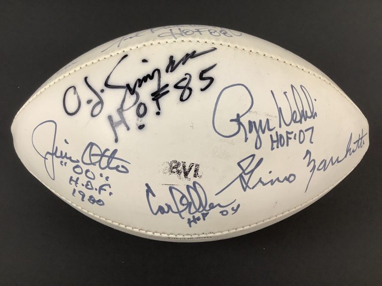 OJ Simpson Signed Mini Football Wilson Butkus Maynard Shula Marchetti +6 HOF JSA