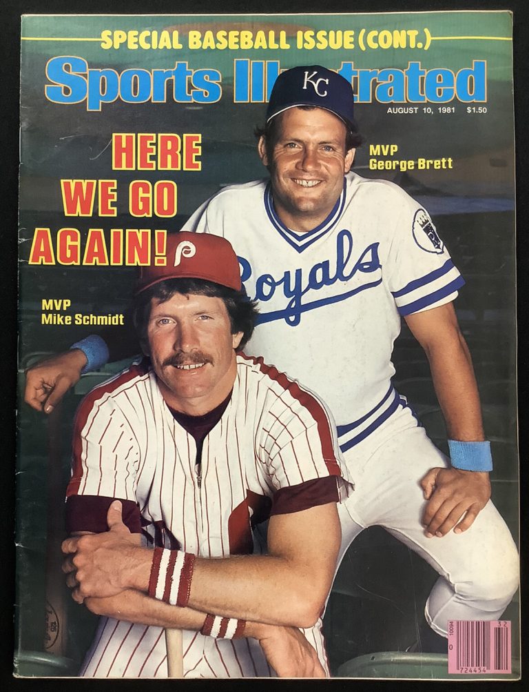 Mike Schmidt Sports Illustrated 8/10/81 NO LABEL Phillies Baseball George Brett