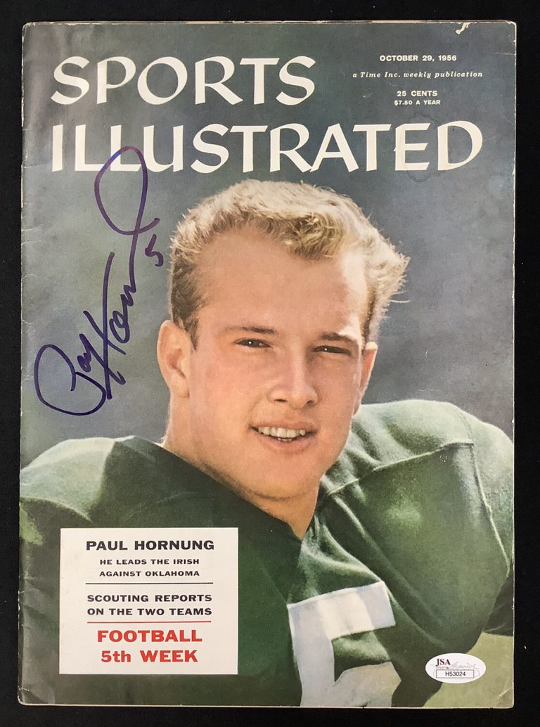 Paul Hornung Signed Sports Illustrated Mag 10/29/56 NO LABEL GB Packers HOF JSA