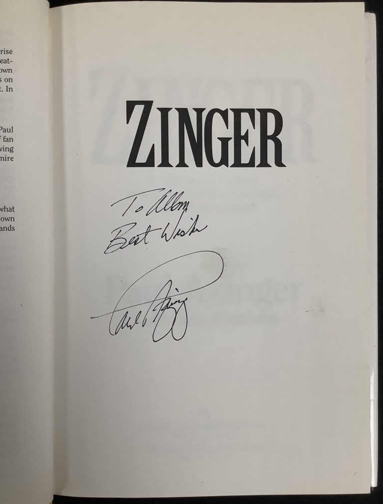 Paul Azinger Signed Book Zinger HCB Golf Autograph Champion 3rd Party Guarantee