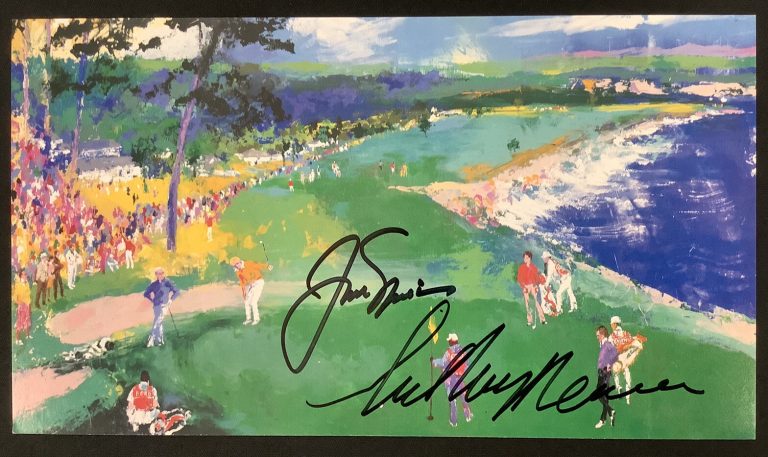 Jack Nicklaus Signed Postcard 5x9 LeRoy Neiman Autograph Masters PGA HOF JSA