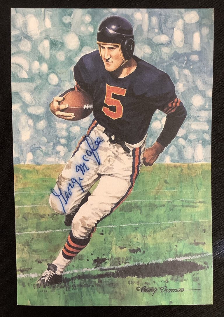 George McAfee Signed GLAC Goal Line Art Card Football Autograph Bears HOF JSA
